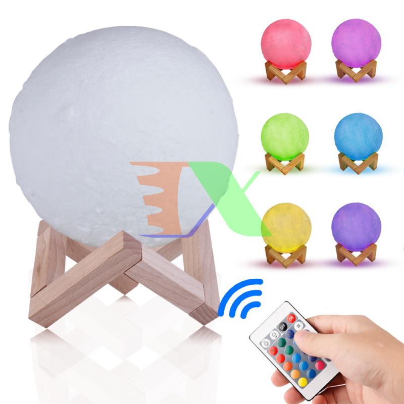 Nightlight Moon moon light 3D, 16 color remote control, decoration lamp moon light 3D, nightlight for baby, lamp gift interesting, lamp Moon