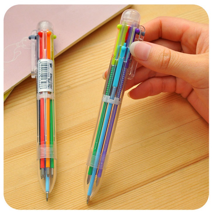 Combo 5 cái - bút bi 6 đầu 6 màu