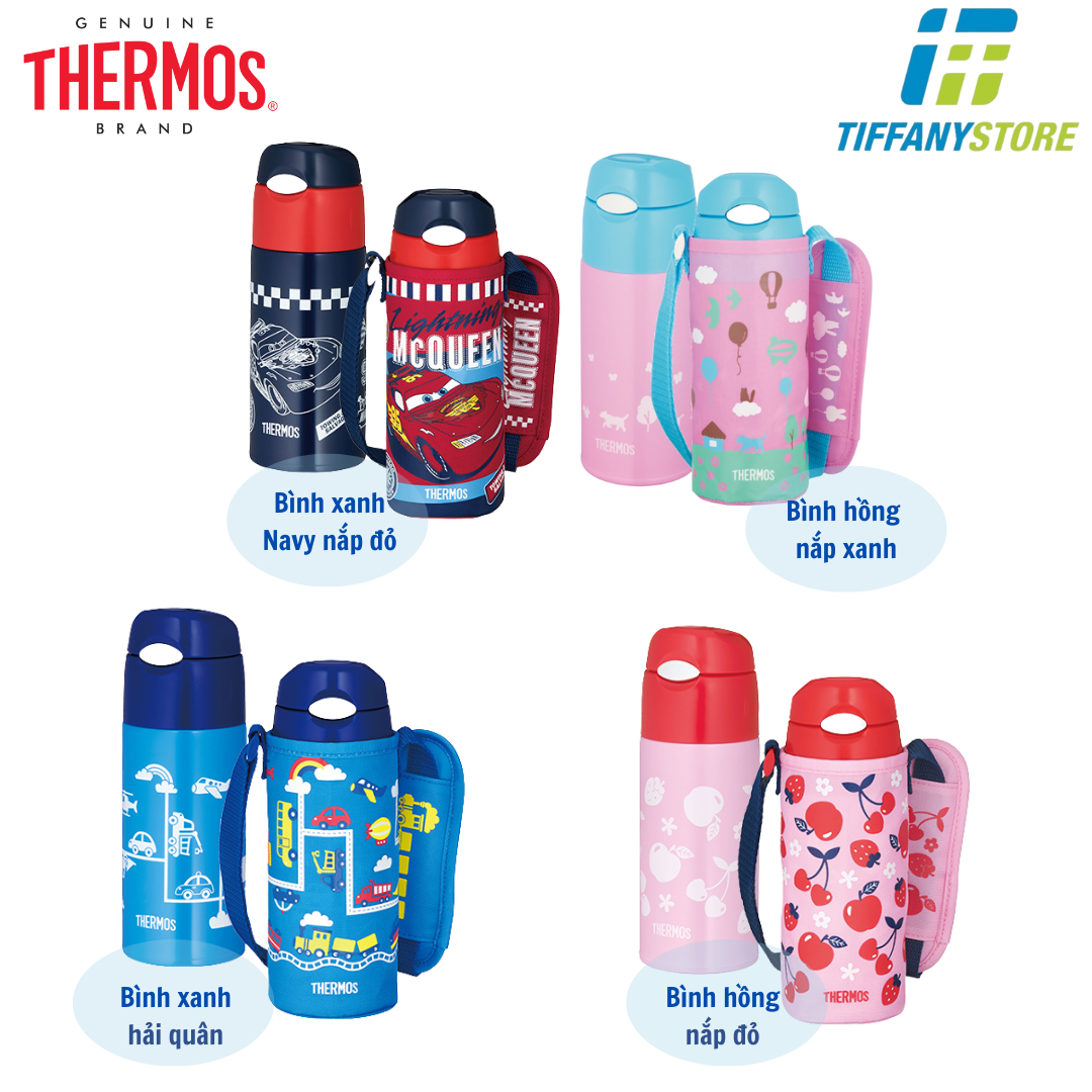 [Hàng Nhật] Bình giữ nhiệt trẻ em Thermos có túi đeo - 400ml
