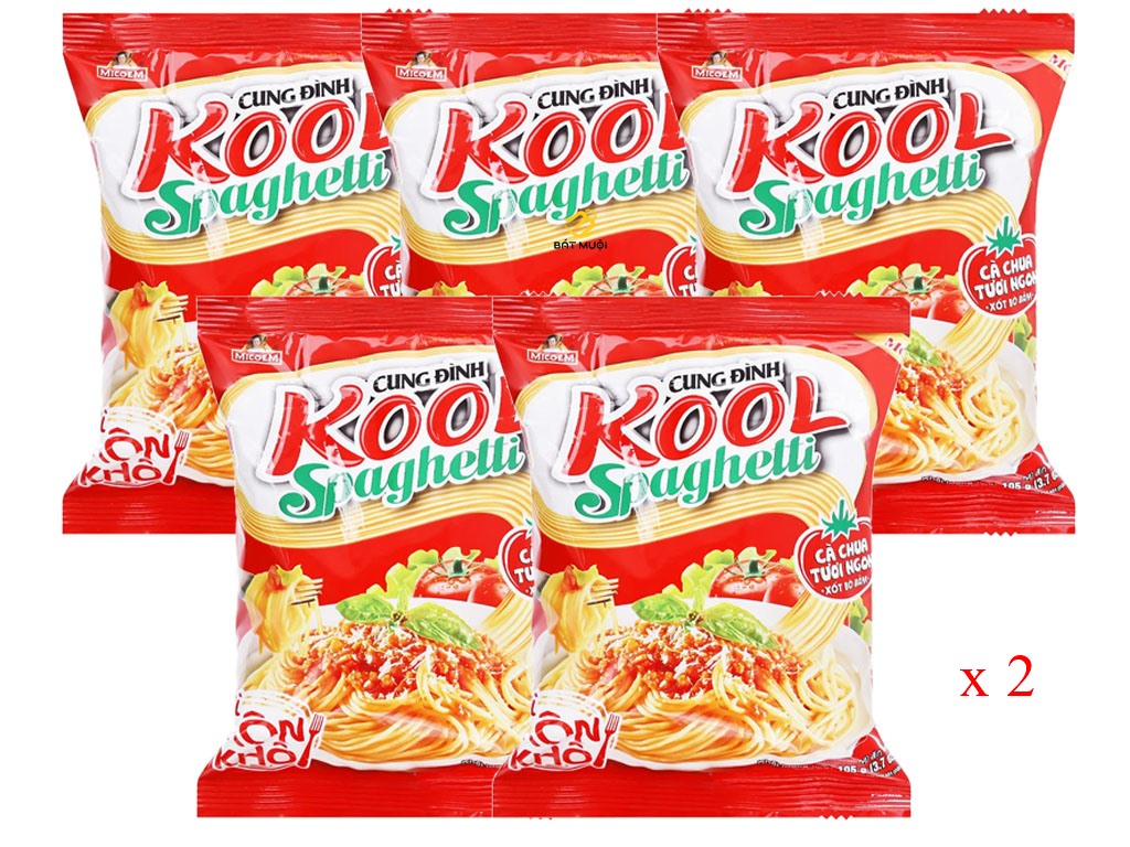 Mì trộn cung đình kool spaghetti gói 100g - combo 10 gói - cty bát muội