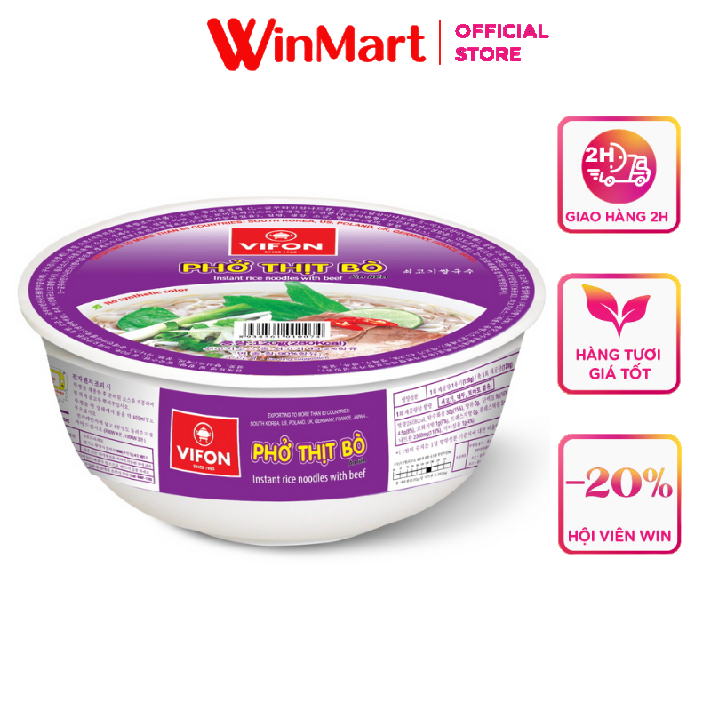 - phở thịt bò vifon bát 120g