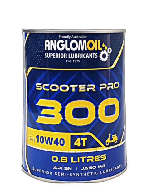 Anglom oil Scooter Pro 300 10W-40 API SN JASO MB Semi-Synthetic Engine Oil for Motorcycles - 0.8L
