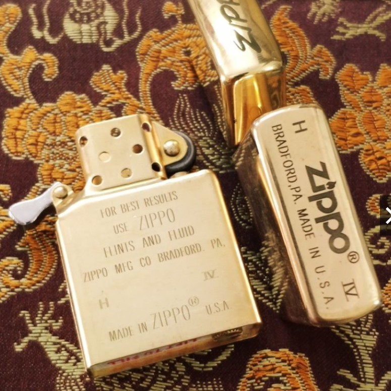 [HCM]Bật lửa Zippo Đồng nguyên khối chữ Nhẫn thư pháp