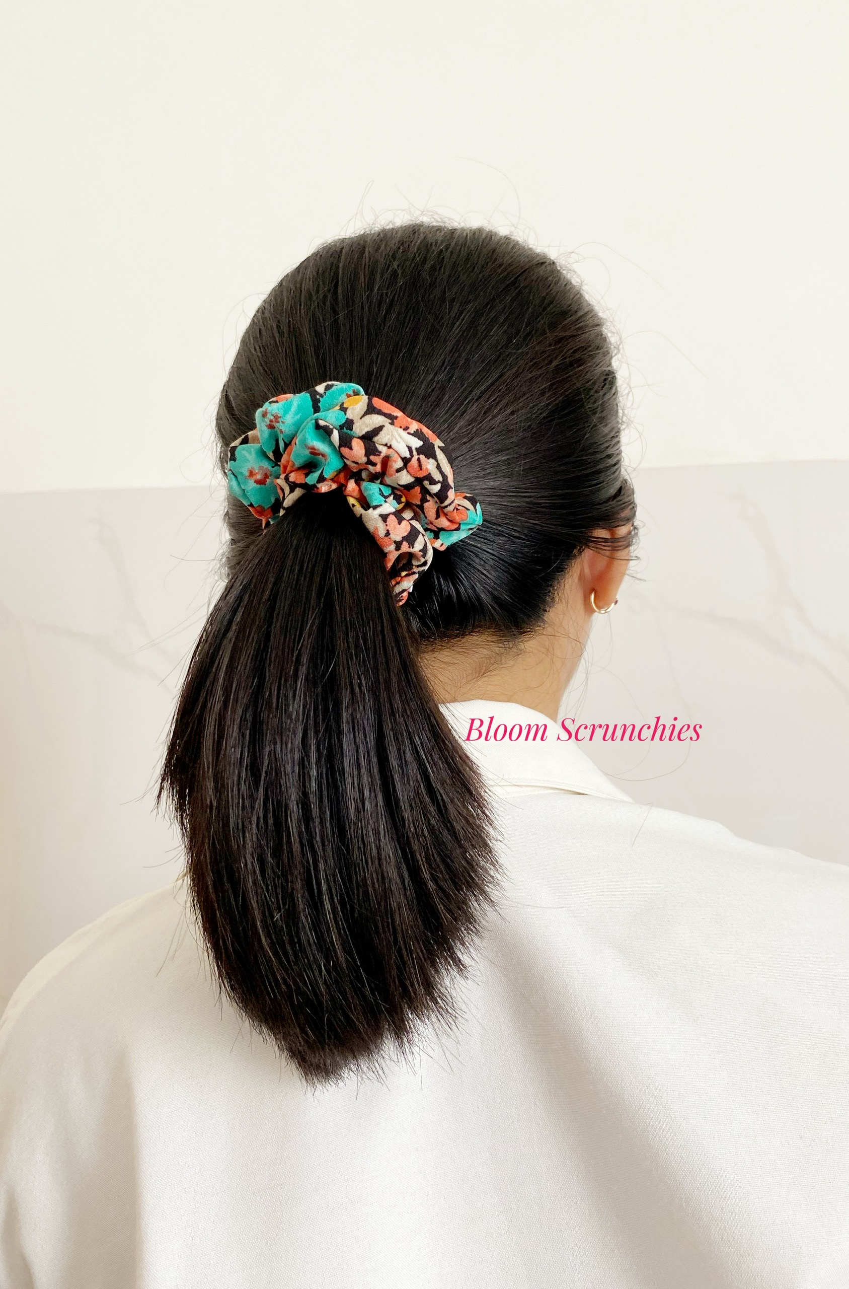 Dây cột tóc lụa tằm chun hoa nhí Mini_ Scrunchies