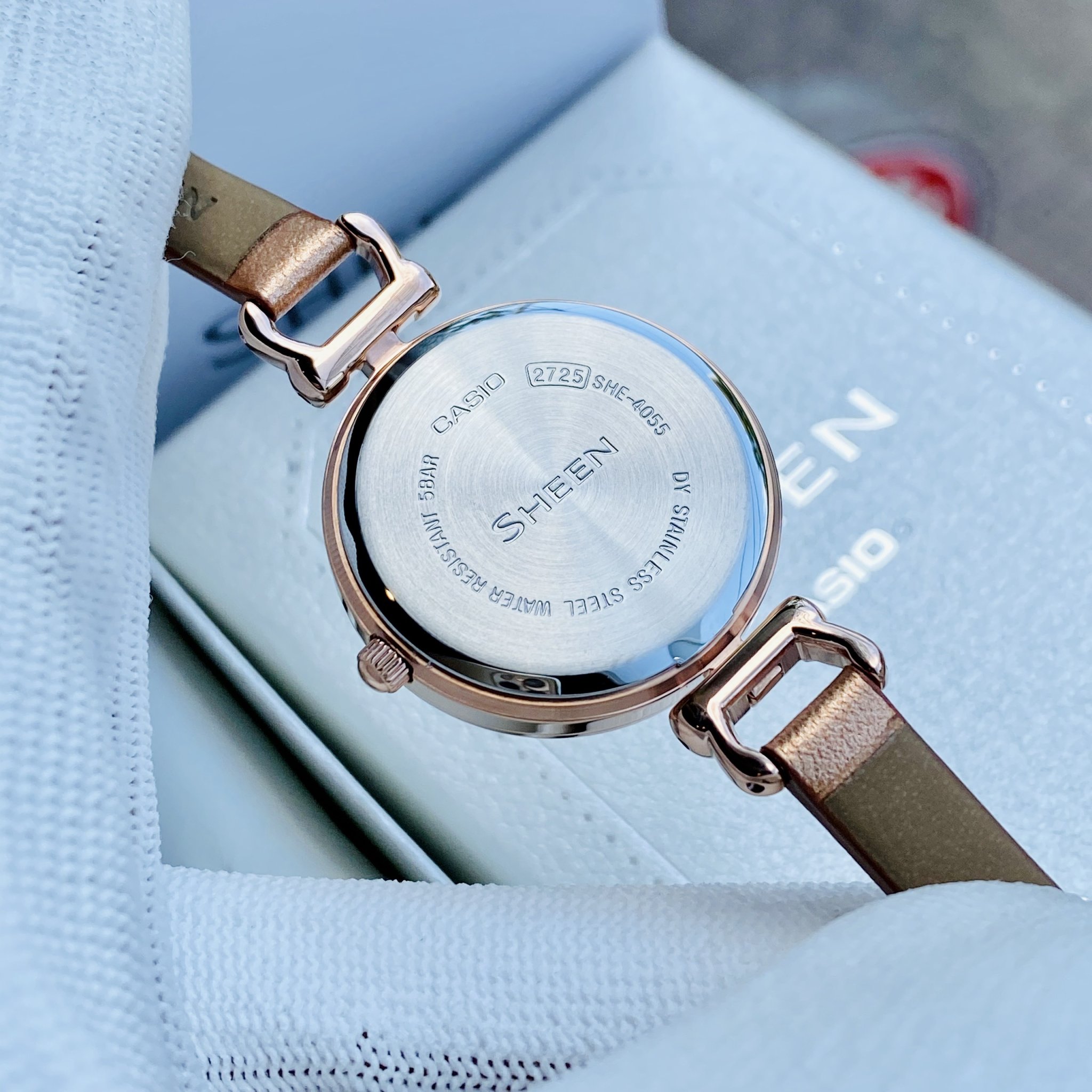 Đồng Hồ Nữ Dây Da Cao Cấp Casio SHE-4055PGL-7BUDF Siêu Đẹp