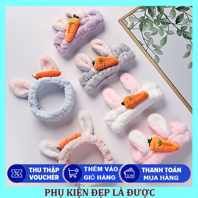 [HCM]Băng Đô Tai Thỏ Cà Rốt Siêu Yêu