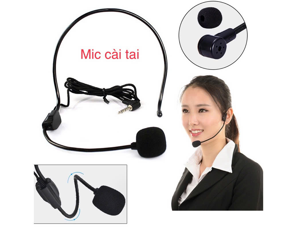 [LOẠI TỐT]Micro đeo tai có dây , dùng cho máy trợ giảng jack 3.5mm