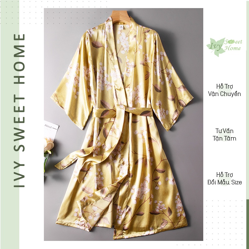 Áo Kimono Ngủ Lụa 🌸 Yukata Mặc Nhà