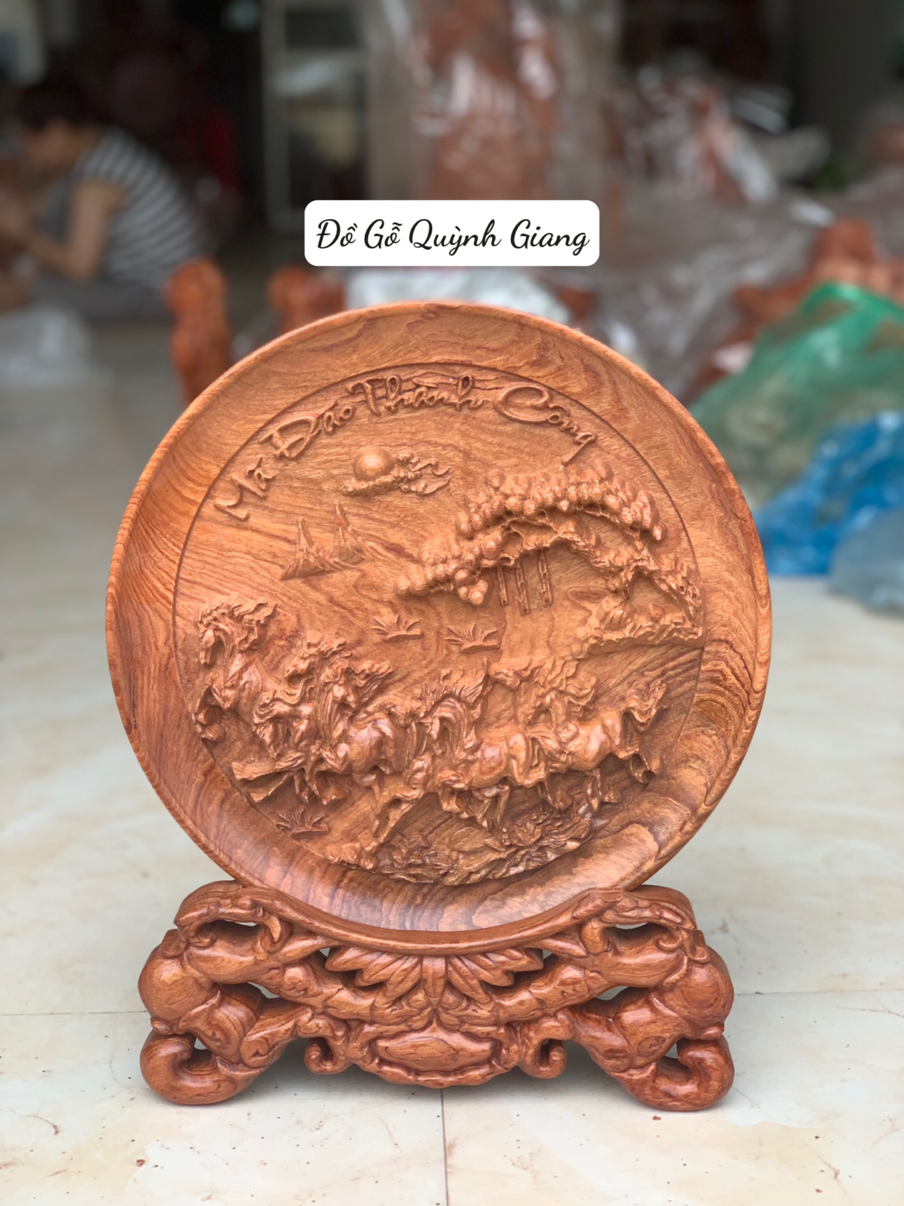 Tranh Đĩa Gỗ (Mẫu Mã Đáo Thành Công ) Siêu Vân Đường Kính 30