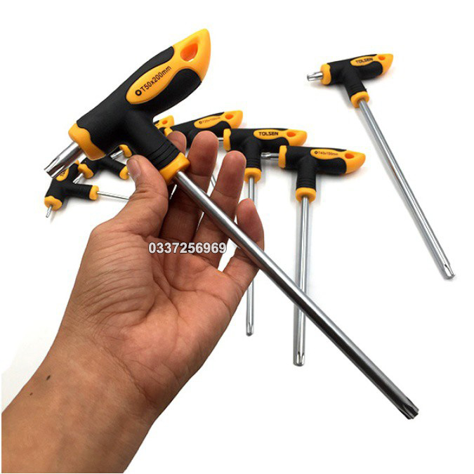 Bộ lục giác ( hoa thị ) có tay cầm Chữ T 8 chi tiết 2-10mm Tolsen Hàng xuất Châu Âu