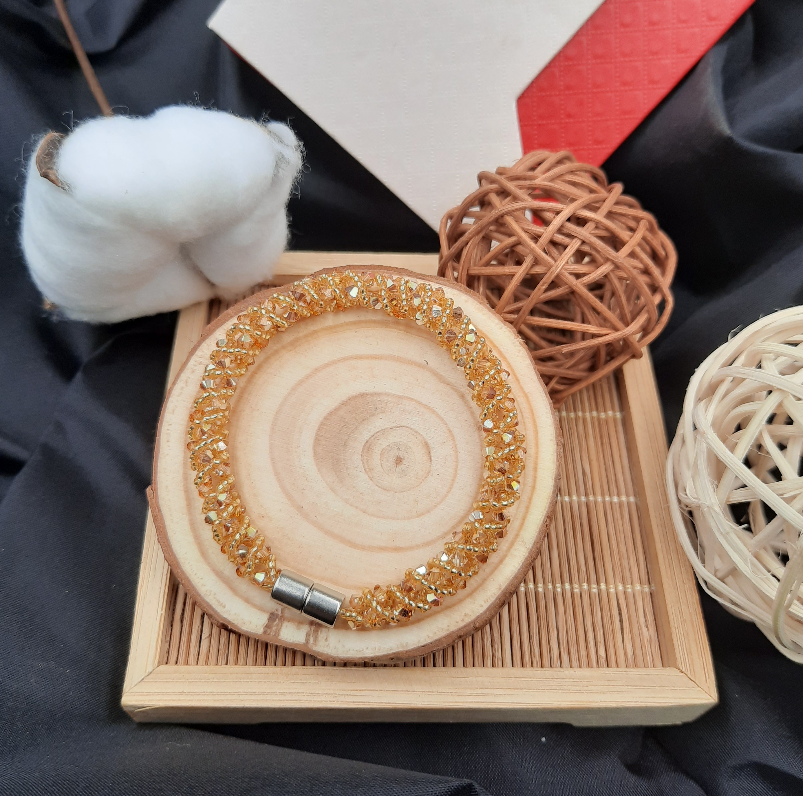 [HCM]Vòng tay nữ Pha lê Áo vàng 4li