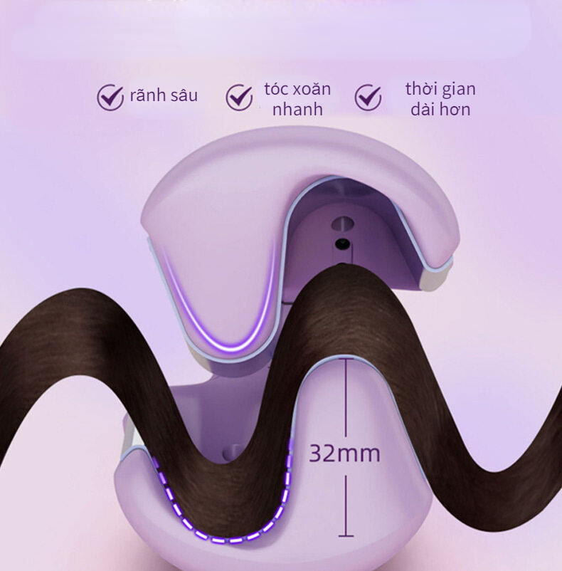 Romoss Máy uốn tóc xoăn sóng nước  lọn to 32 mm