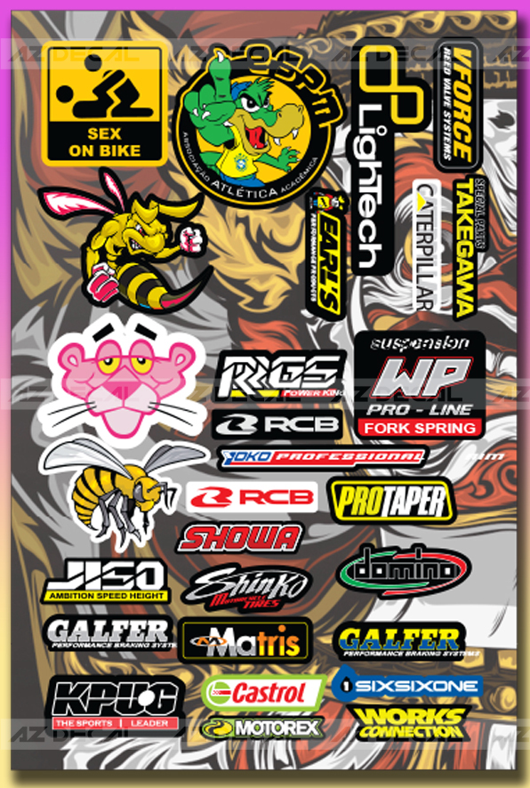 Tem dán sticker chủ đề racing 04 | decal trang trí chất liệu pvc chống nước, chống bay màu - azdecal