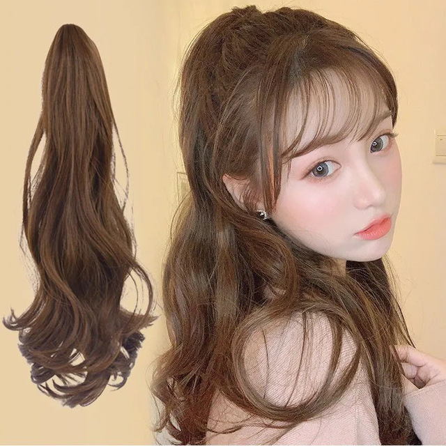 Tóc giả nữ ngoạm xoăn sóng bồng bềnh dài 50cm