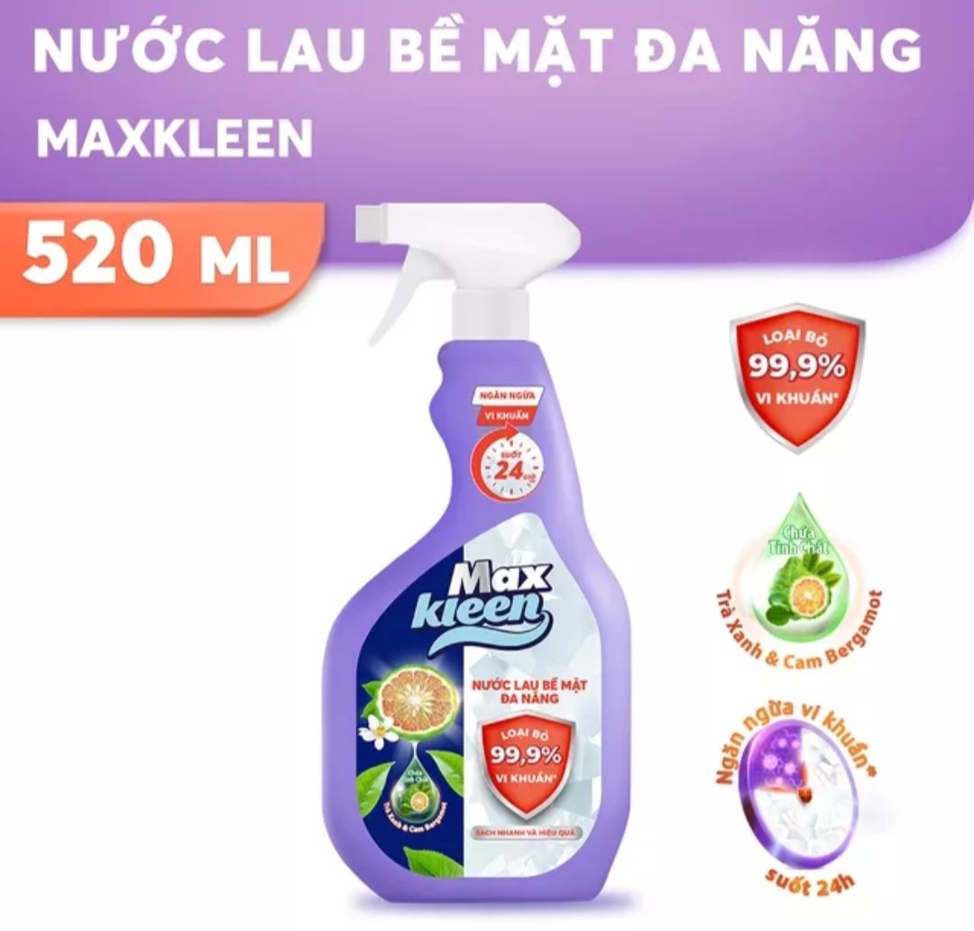 Nước Lau Bề Mặt Đa Năng MaxKleen 520ml