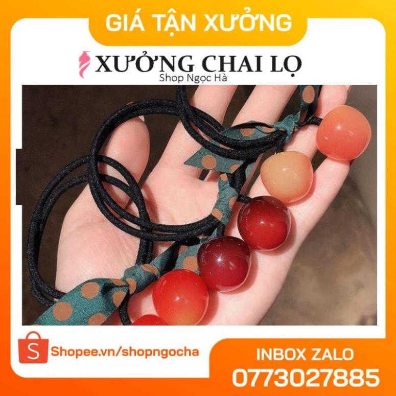 Dây cột tóc cherry xinh xắn / buột tóc nơ