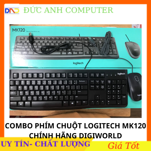 Combo bàn phím + chuột Logitech MK120 - chính hãng DIGIWORLD Phân Phối - bảo hành 36 tháng cam kết sản phẩm đúng mô tả chất lượng đảm bảo