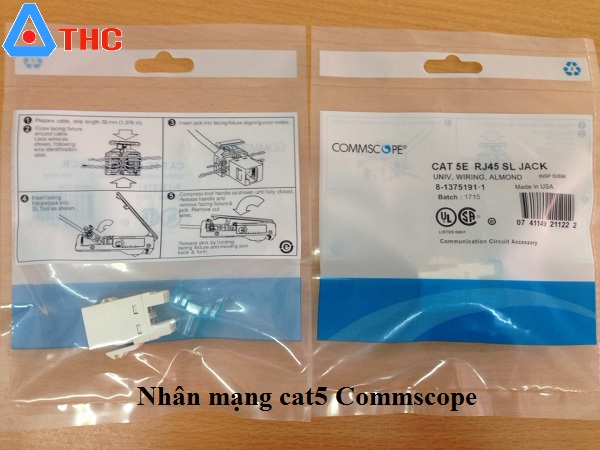 Ổ cắm mạng, nhân mạng, module cat5e AMP Commscope (1375191-1)