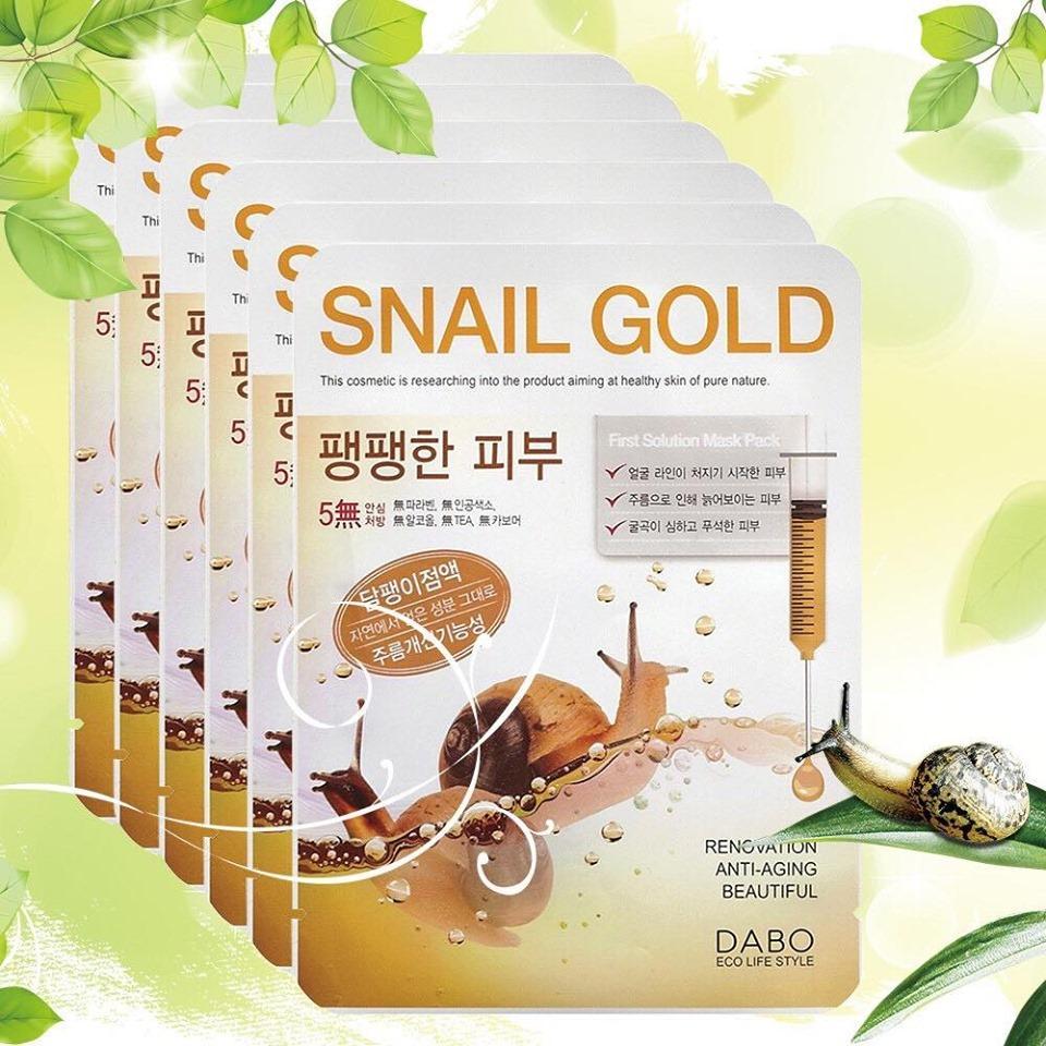 Combo 5 miếng đắp mặt nạ ốc sên dưỡng da DABO hàn quốc ( 22ml)