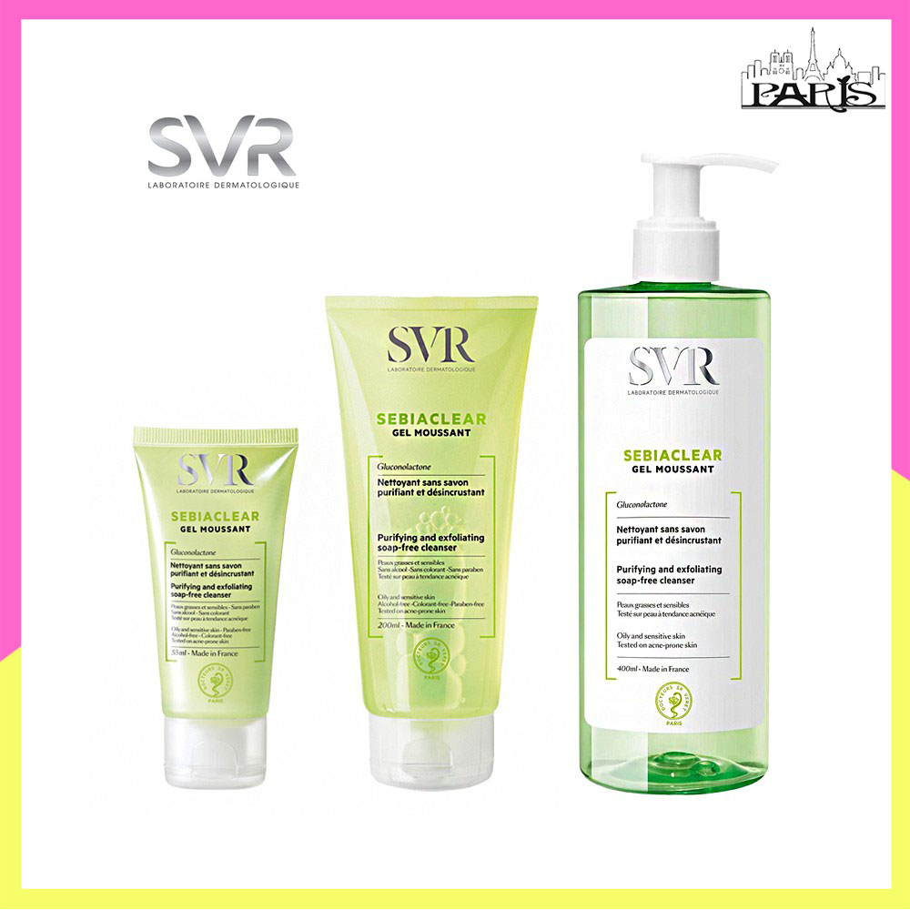 Facial Cleanser SVR sebiaclear-gel-moussant, facial cleanser oily skin acne SVR sebiaclear-gel-moussant-The Paris