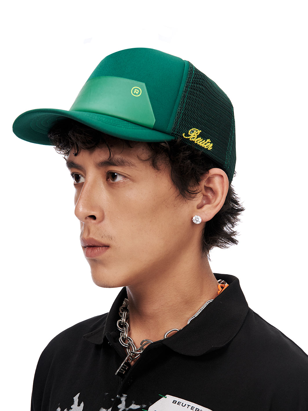 Mũ lưỡi trai lưới Beuter Label Green Trucker Cap
