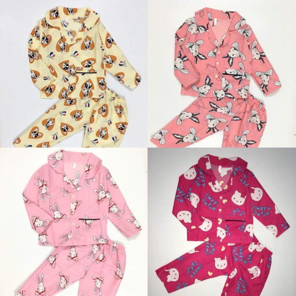 Bộ Pijama dài tay cho bé chất kate