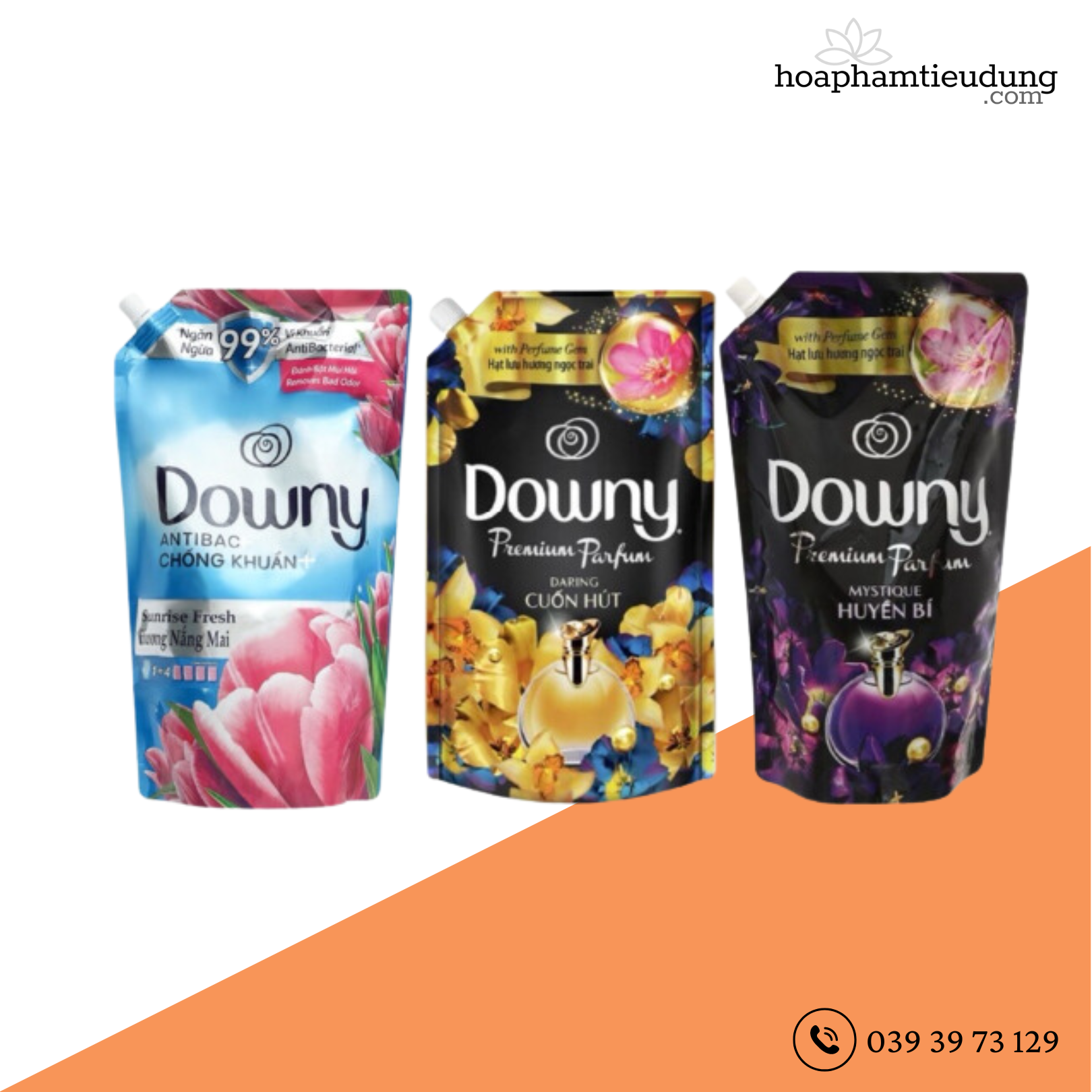 Nước xả vải đậm đặc lưu hương lâu Downy 1.45 - 1.6L