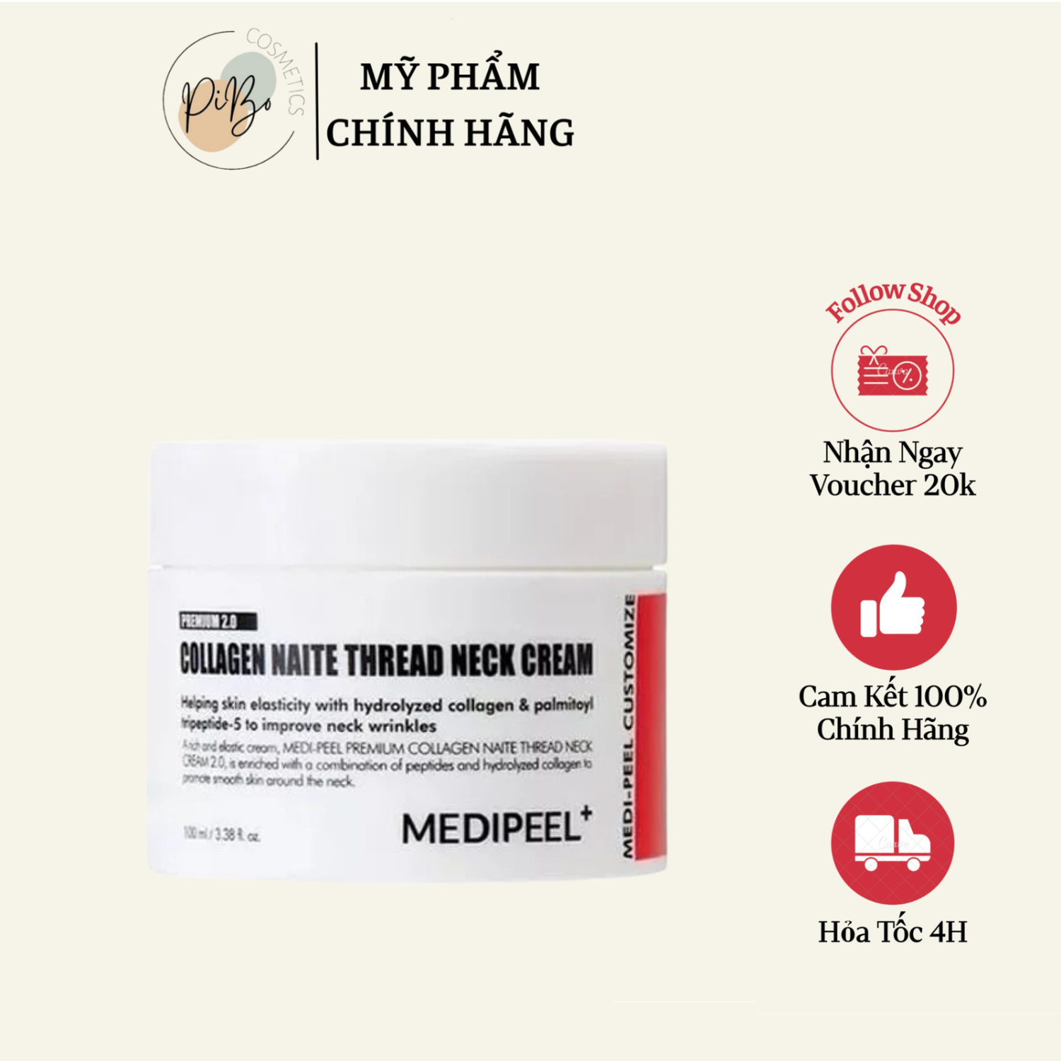 Kem dưỡng da cổ medi peel naite thread neck cream 100ml