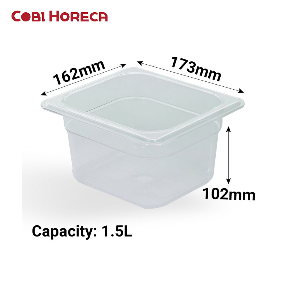 Hộp nhựa đựng thực phẩm 1/6, cao 102mm cobi horeca pc461fp - skcamel