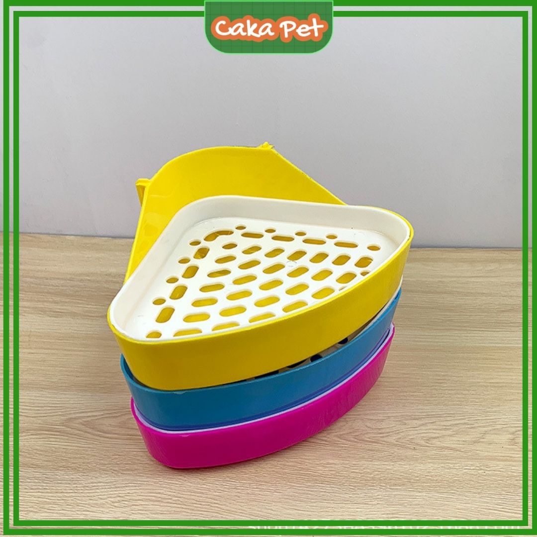 Khay vệ sinh cho chuột lang (Guinea pig, bọ ú), thỏ 🐰𝘽𝙖̉𝙤 𝙝𝙖̀𝙣𝙝 1 đ𝙤̂̉𝙞 1🐹cho cả chinchilla, sóc, nhím, Hình tam giác