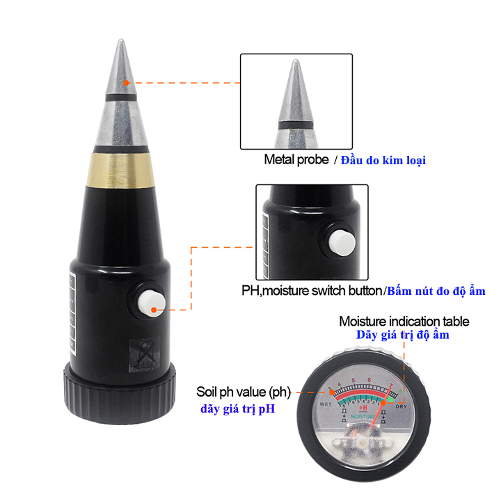[HCM]máy đo xác định giá trị pH và độ ẩm đất