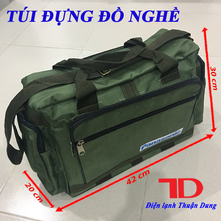 Túi đựng đồ nghề Panasonic size đại, loại lớn màu xanh dương và xanh lá - Điện Lạnh Thuận Dung