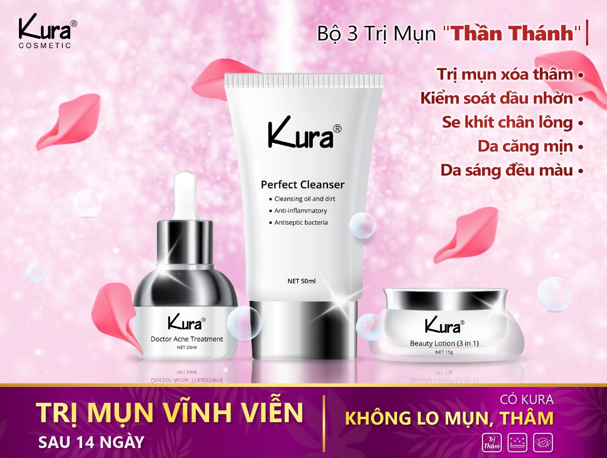 [HCM]Bộ chăm sóc mụn Kura cosmetic
