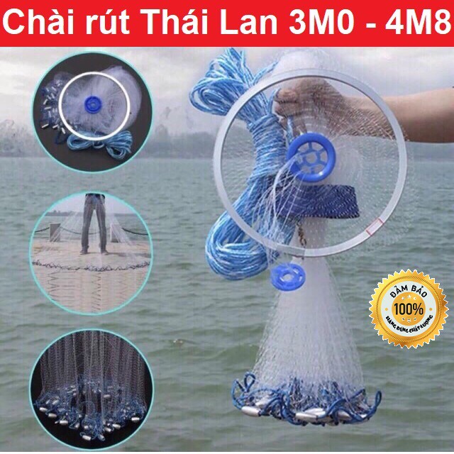 Chài đánh bắt cá Thái Lan sợi dù, sợi cước cao cấp  (cam kết đổi trả trong 2 tuần đầu)