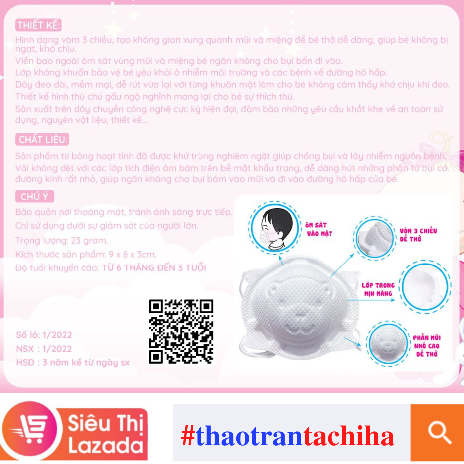 📢 #KHẨU_TRANG_GẤU_CHO_BÉ - [5000đ /chiếc] - 6 tháng tuổi++ #thaotrantachiha (っ◔◡◔)っ ❤