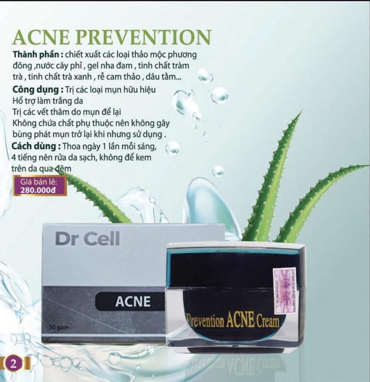 Ngừa mụn Acne dr cell chính hãng