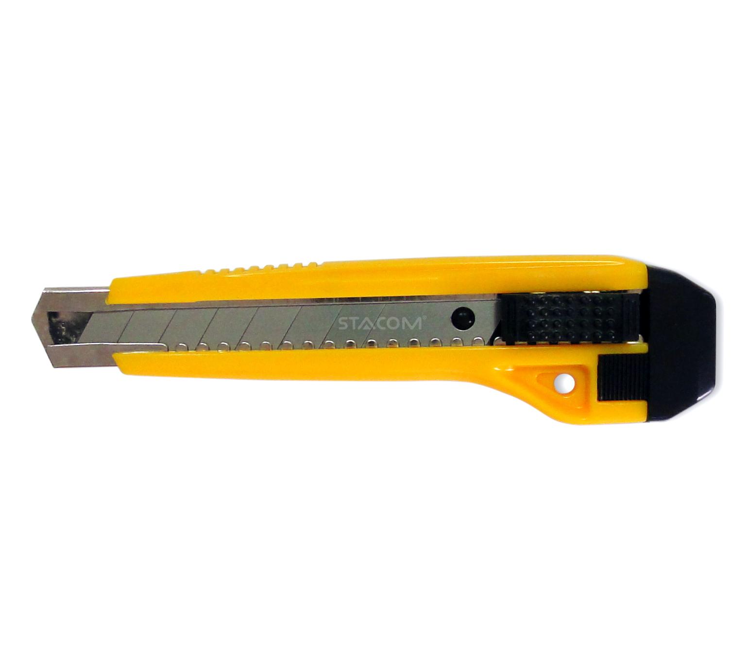 Dao Rọc Giấy Công Nghiệp STACOM Kèm 01 Lưỡi Phụ - Lưỡi  Cỡ Lớn E102 - 18 x 100 x 0.5 mm - Có bán kèm lưỡi thay