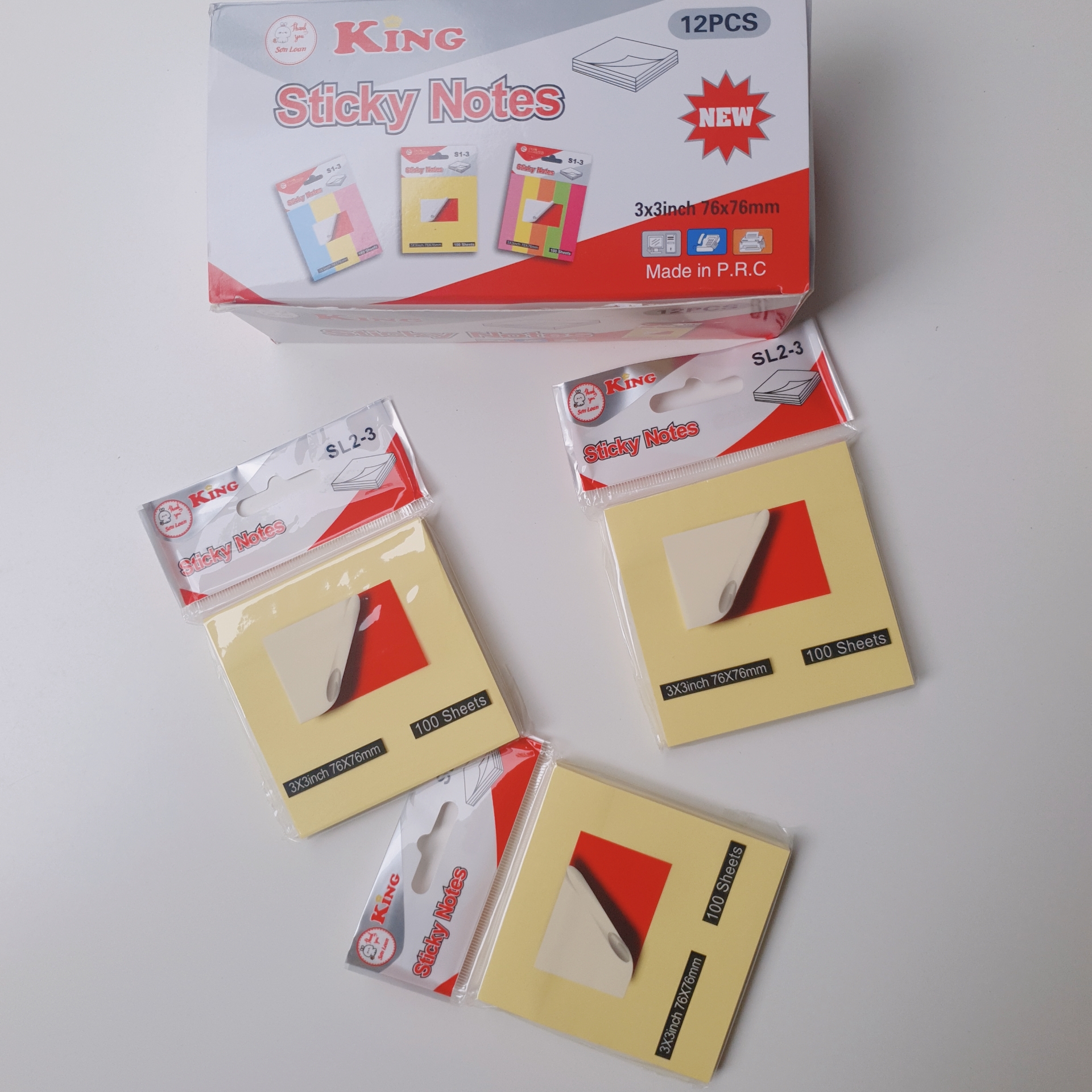 Giấy notes vàng hình vuông (76x76mm) xấp gồm 100 tờ