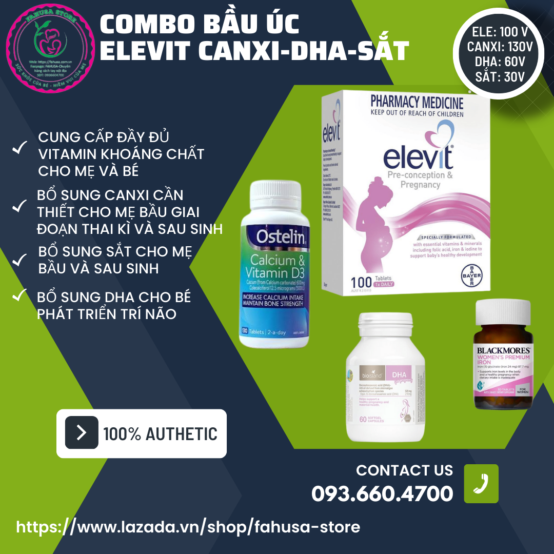 Combo bầu úc - bộ tứ vitamin úc dành cho bà bầu date 2025