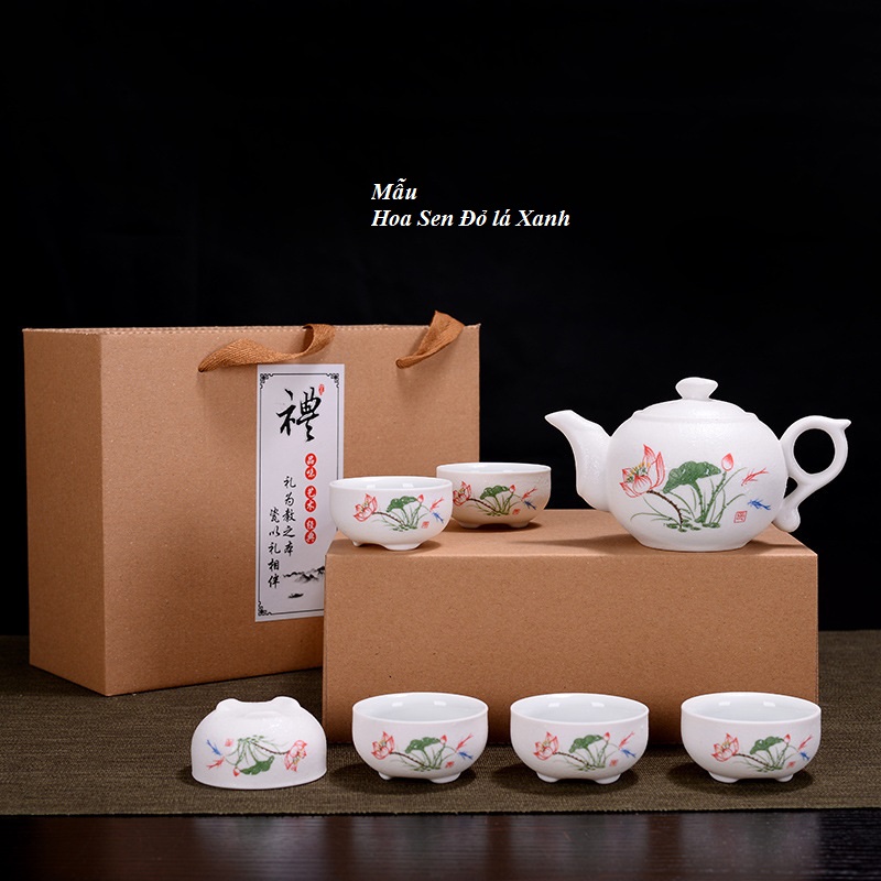 Bộ ấm chén sứ pha trà đạo cao cấp