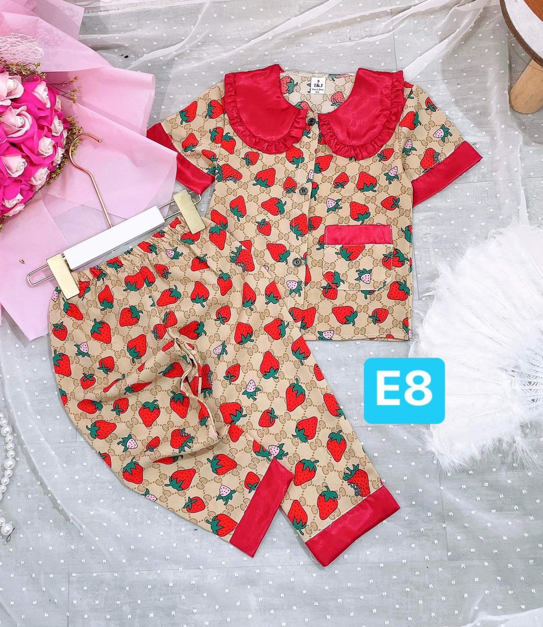 Bộ pijama lụa mango cho bé 22-35kg