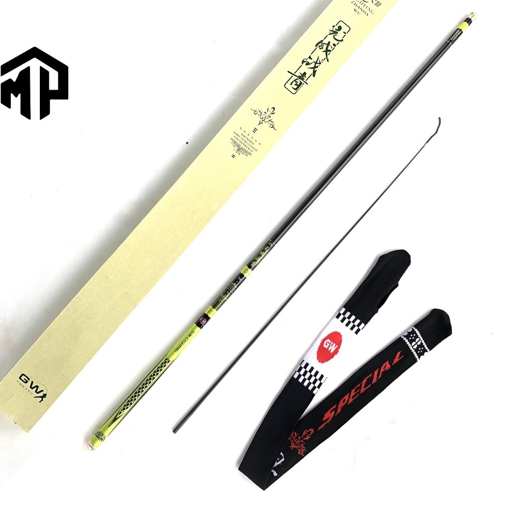 Cần câu tay gw 6h fishing , tặng kèm đọt cần , 3m6 - 4m5 - 5m4 - 6m3 vr