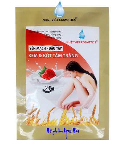 Kem và bột tắm tại nhà tắm trắng cấp tốc dưỡng chất yến mạch - dâu tây NHẬT VIỆT COSMETICS - 150g