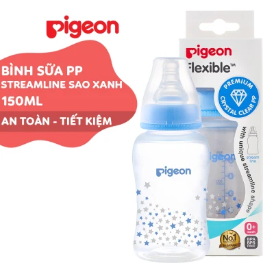 Bình sữa cổ hẹp PP Streamline 150ml Pigeon - Màu xanh (S)