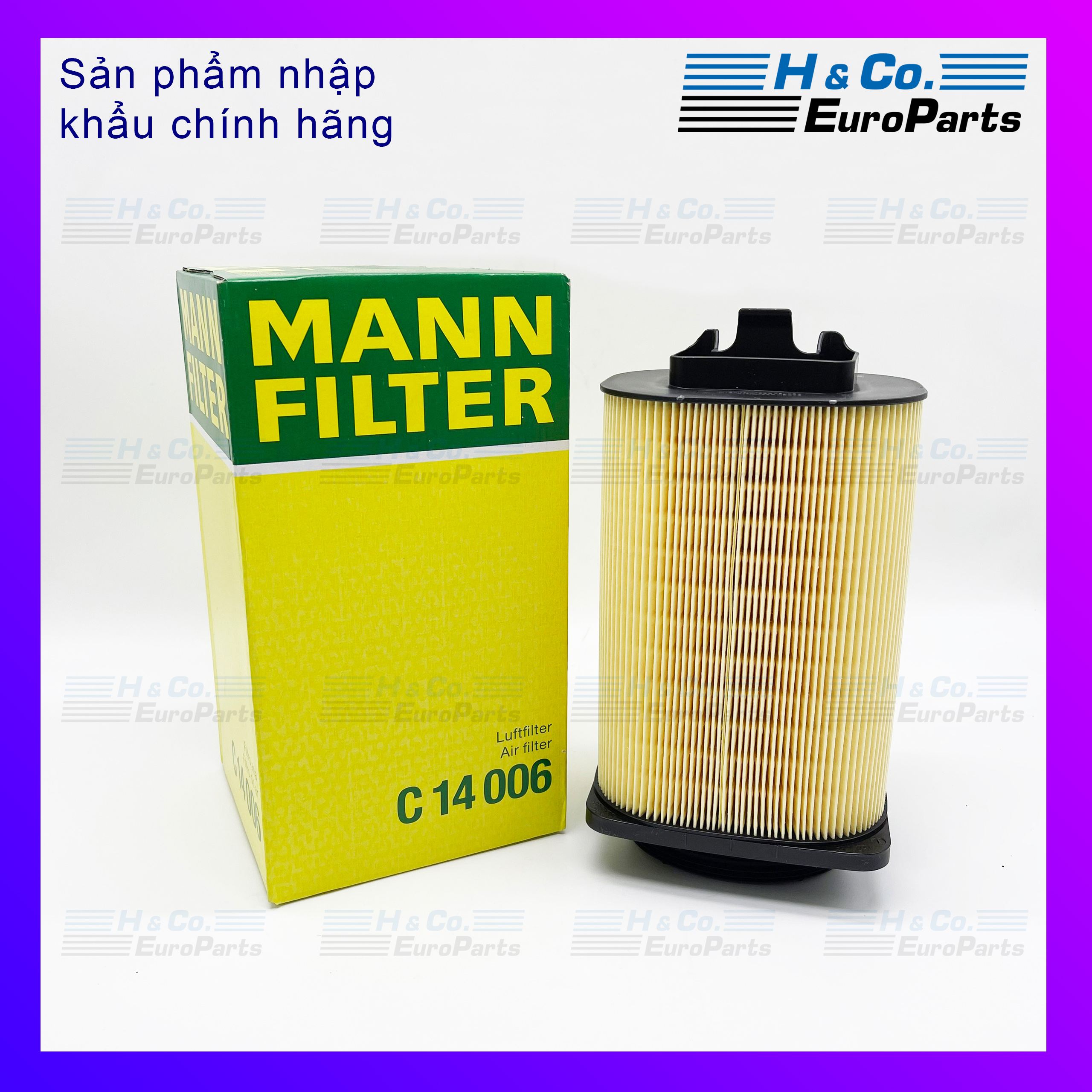 Lọc gió động cơ xe mercedes e-class , glk , glc , hãng mann nhập khẩu chính hãng, c14006, 2740940004