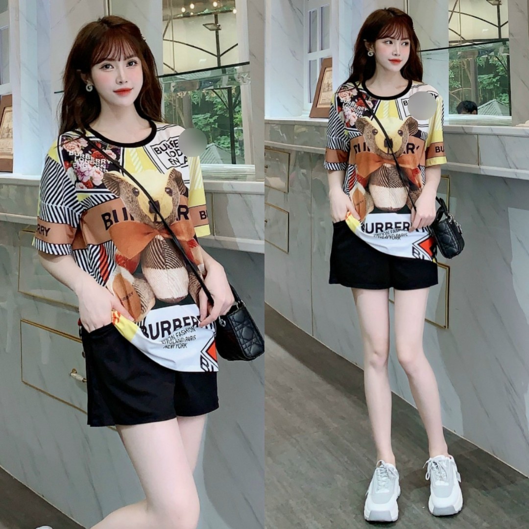 Set bộ thời trang fom rộng phối họa tiết