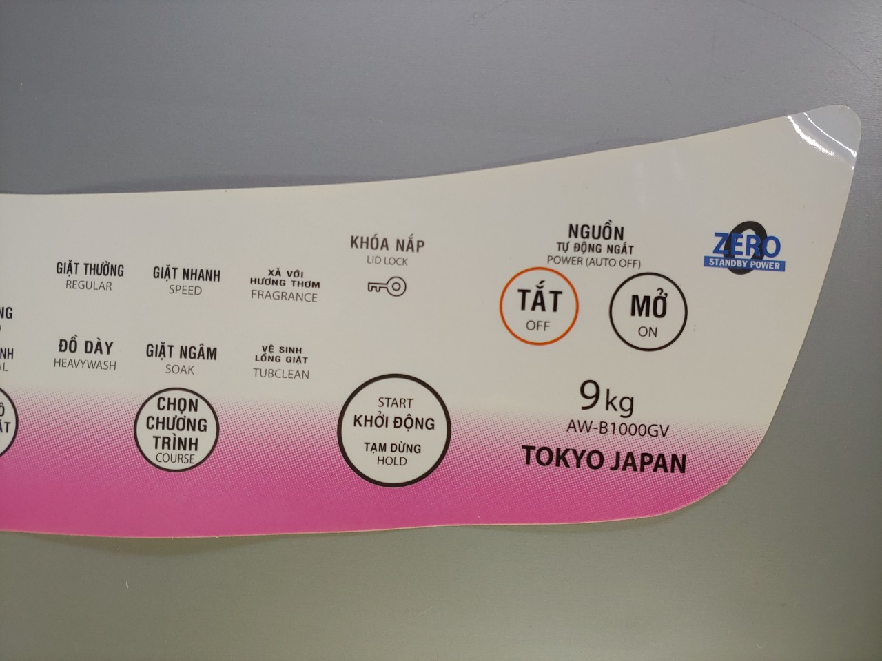 Tem phím máy giặtToshiba B1000/B1100.