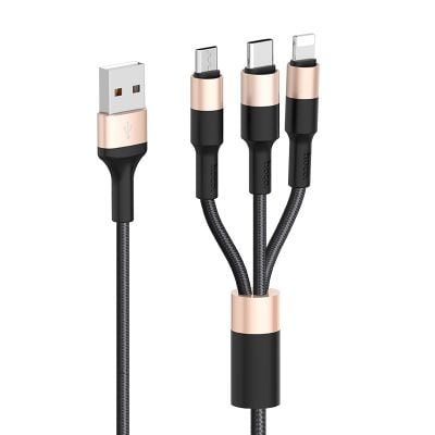 Cáp Sạc 3 Trong 1 Hoco X26 (Lightning-Micro Usb-Type C)
