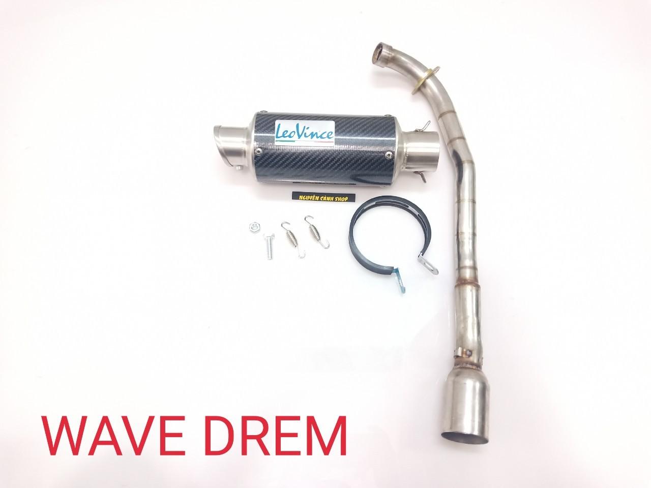 Pô leovince ngắn gắn xe wave có cổ inox hàng xịn
