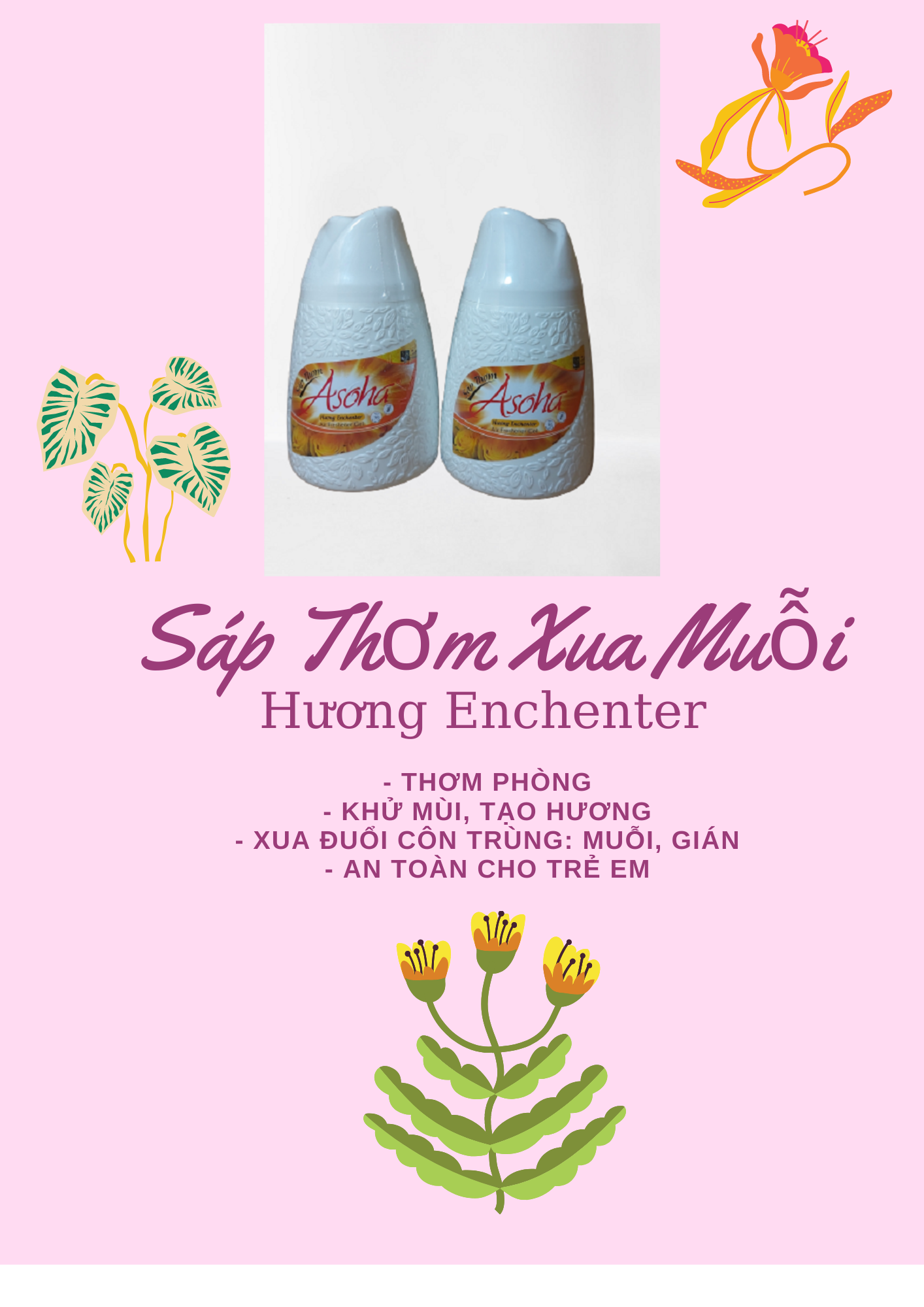 Combo 3 hũ sáp thơm đuổi muỗi 250g